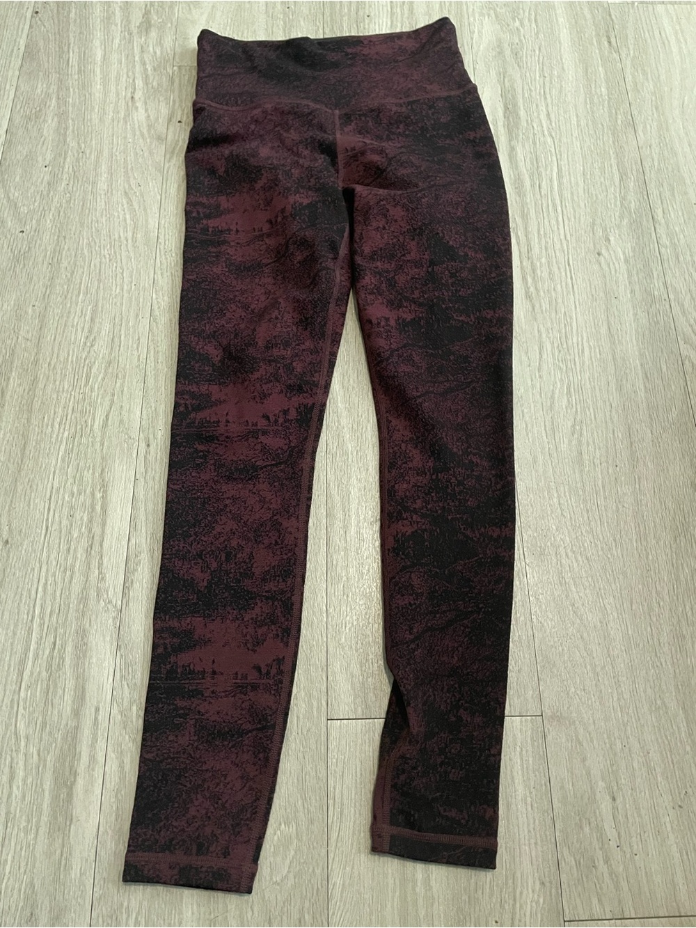 Athleta Maroon & Black High-Rise Performance Leggings